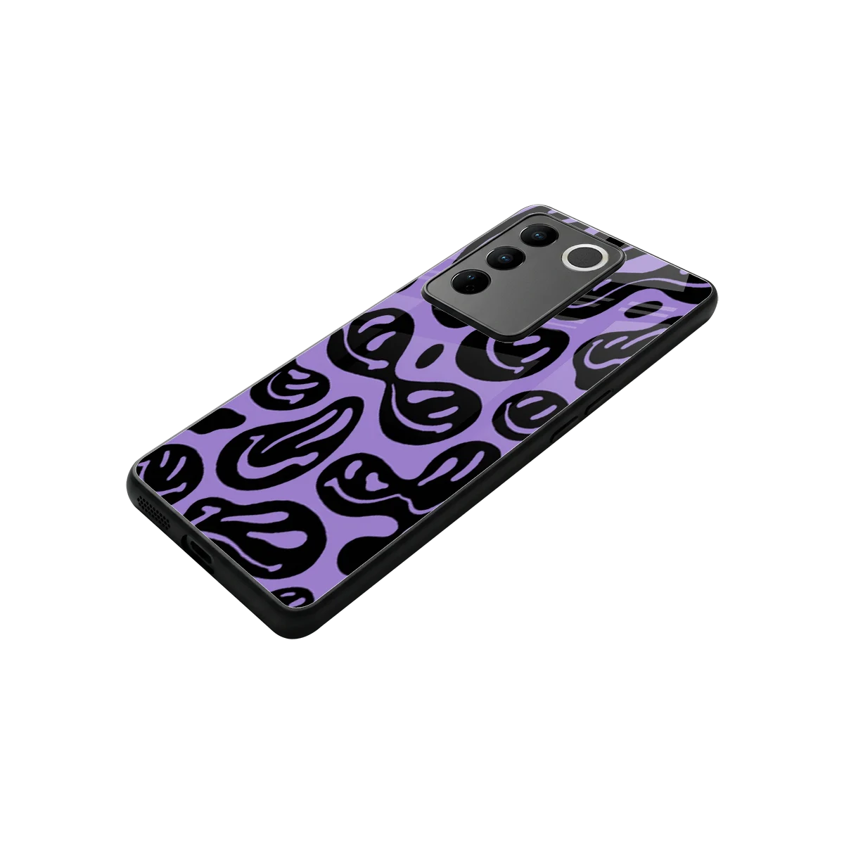 Acid Smiles Purple stylish phone case for vivo v27 5g | glossy glass and slim fit