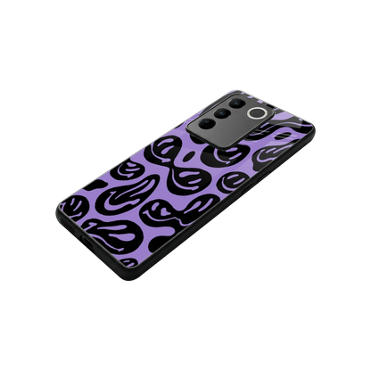 Acid Smiles Purple stylish phone case for vivo v27 5g | glossy glass and slim fit