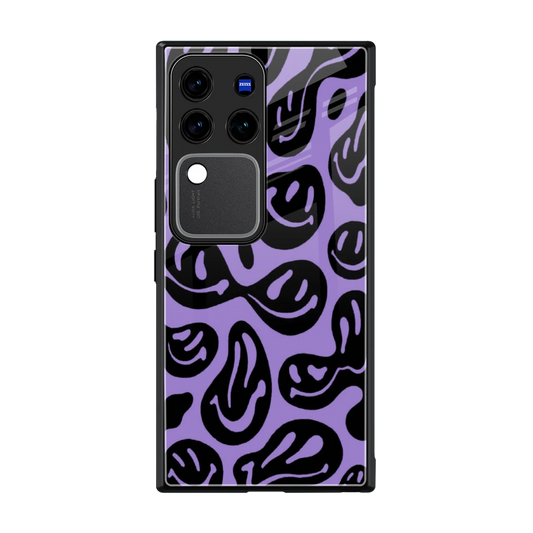Acid Smiles Purple back phone cover | glass case forvivo v30 pro