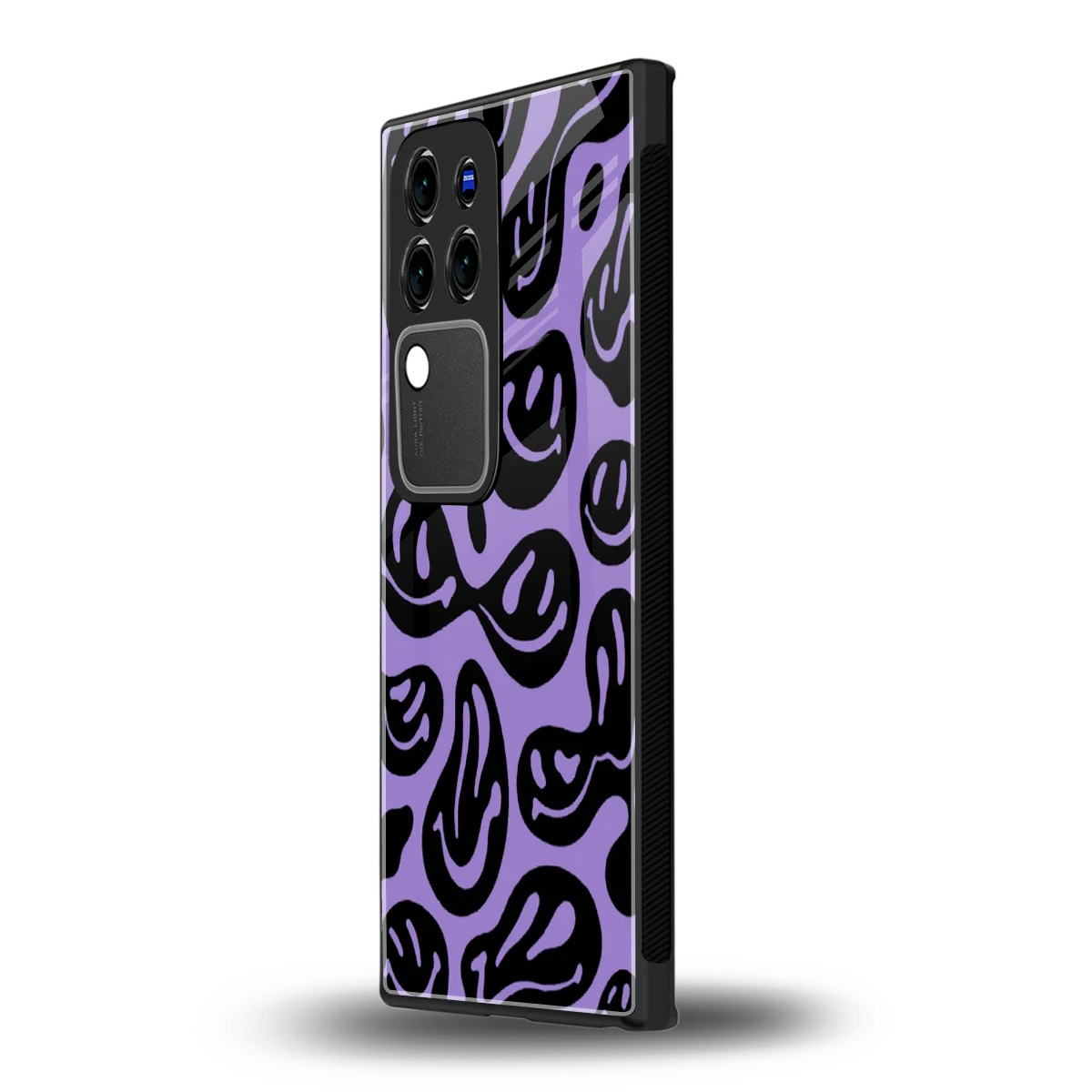 Acid Smiles Purplevivo v30 pro mobile cover | shockproof glass phone case