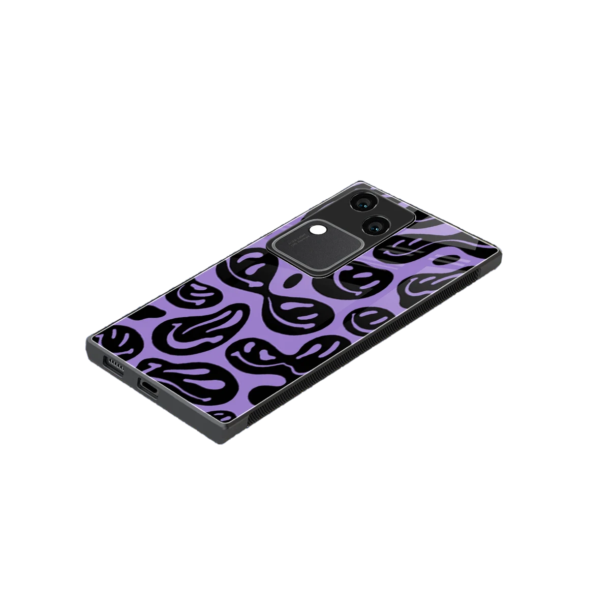 Acid Smiles Purple stylish phone case for vivo v30 | glossy glass and slim fit