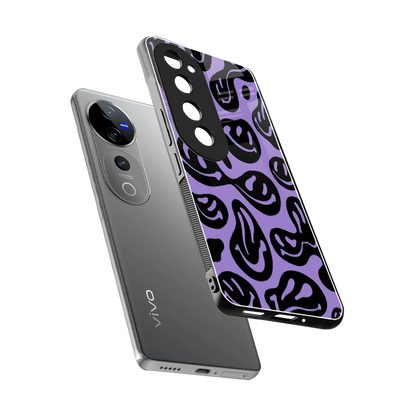 Acid Smiles Purple sleek vivo v40 pro cover with tempered glass back and TPU edges