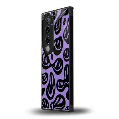 Acid Smiles Purple vivo v40 pro mobile cover | shockproof glass phone case