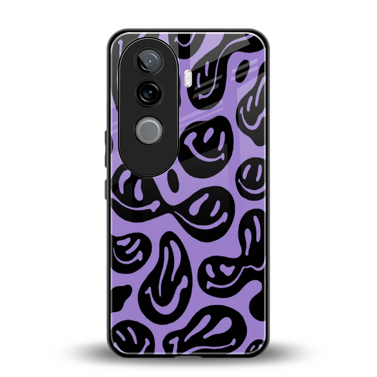 Acid Smiles Purple back phone cover | glass case for vivo v40e