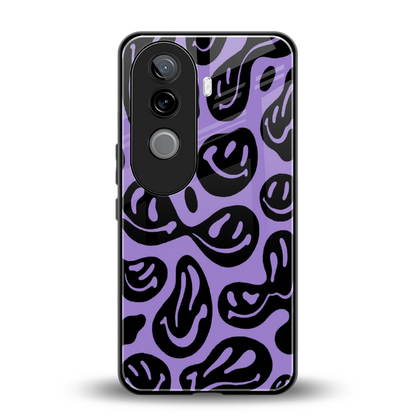 Acid Smiles Purple back phone cover | glass case for vivo v40e