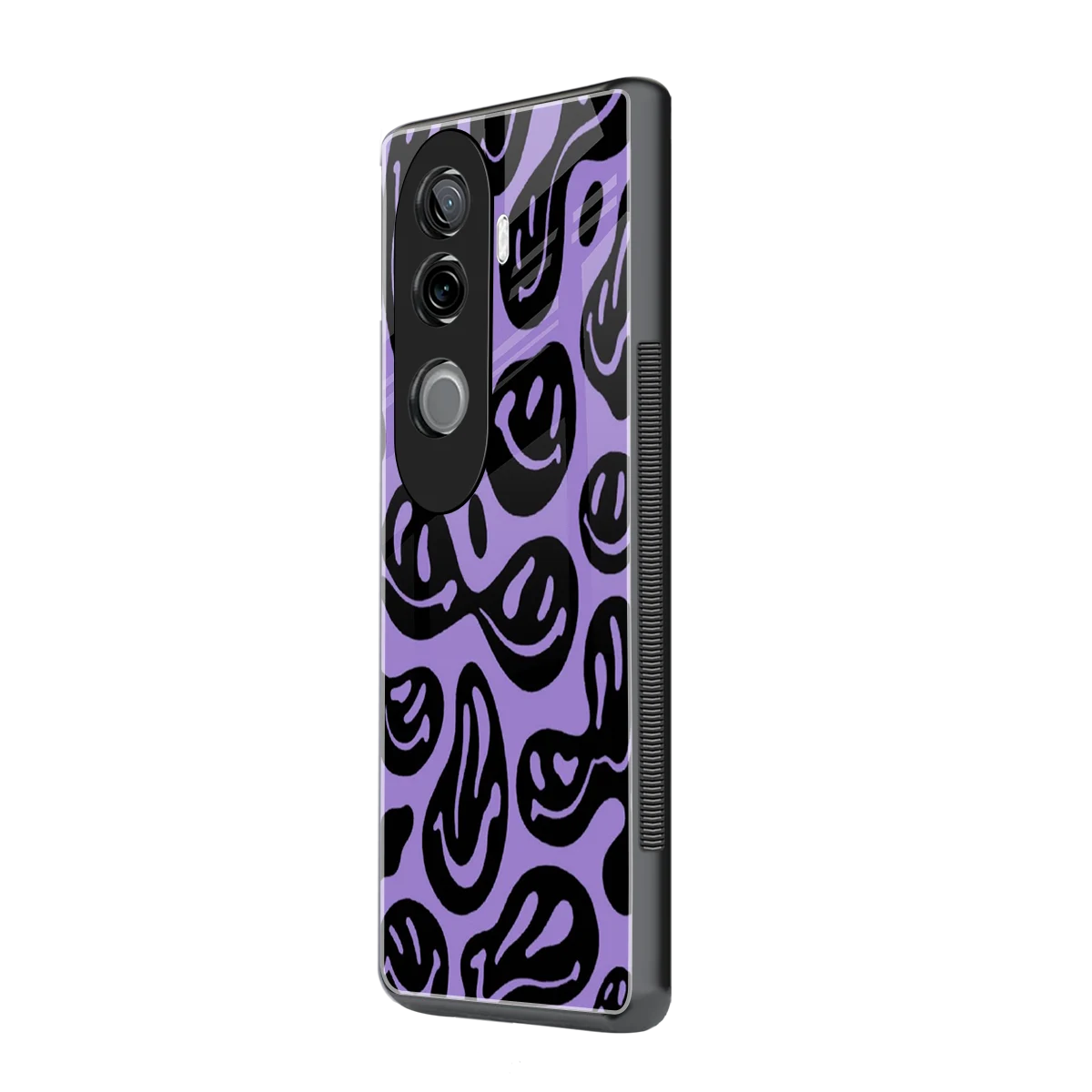 Acid Smiles Purple vivo v40e mobile cover | shockproof glass phone case