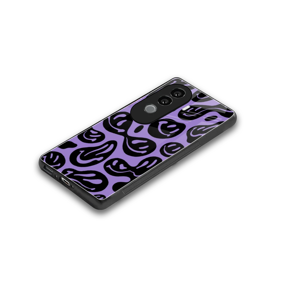 Acid Smiles Purple stylish phone case for vivo v40e | glossy glass and slim fit