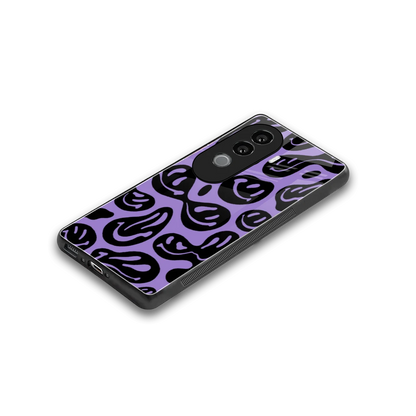 Acid Smiles Purple stylish phone case for vivo v40e | glossy glass and slim fit