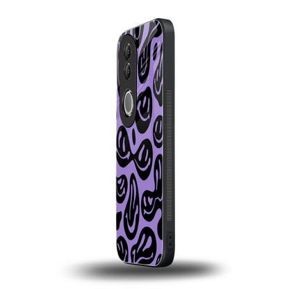 Acid Smiles Purple vivo v50 mobile cover | shockproof glass phone case