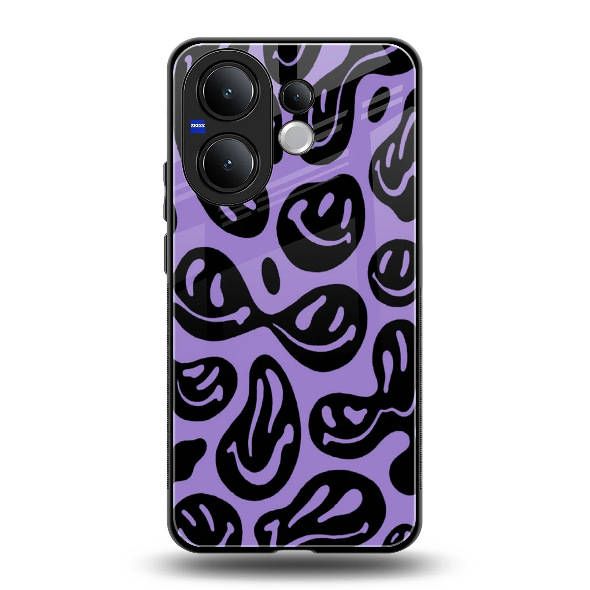 Acid Smiles Purple back phone cover | glass case for vivo v60