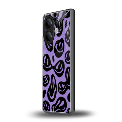 Acid Smiles Purple vivo v60 mobile cover | shockproof glass phone case