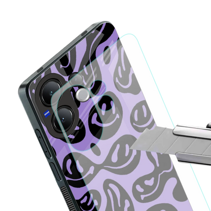 Acid Smiles Purple stylish phone case for vivo v60 | glossy glass and slim fit