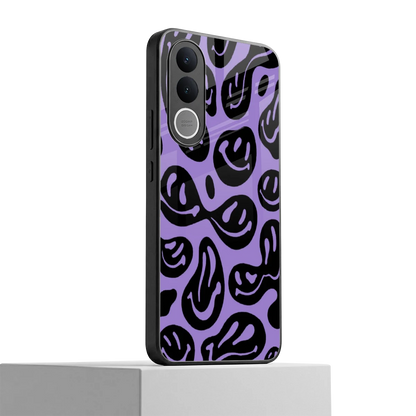 Acid Smiles Purple vivo v70 fe mobile cover | shockproof glass phone case