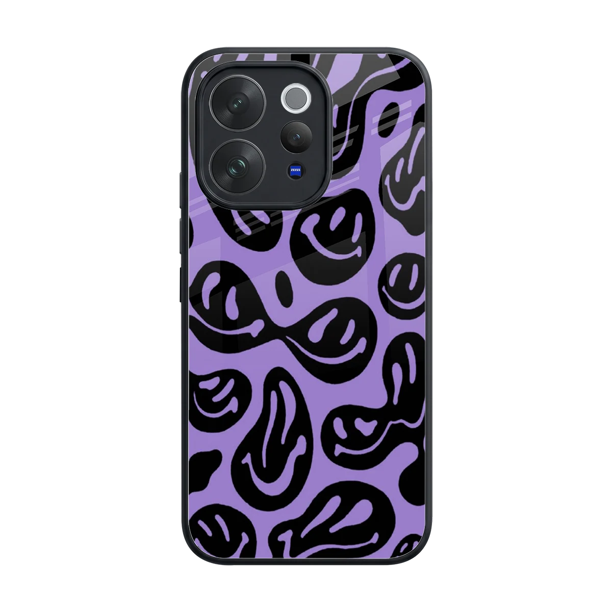 Acid Smiles Purple back phone cover | glass case for vivo v70 elite
