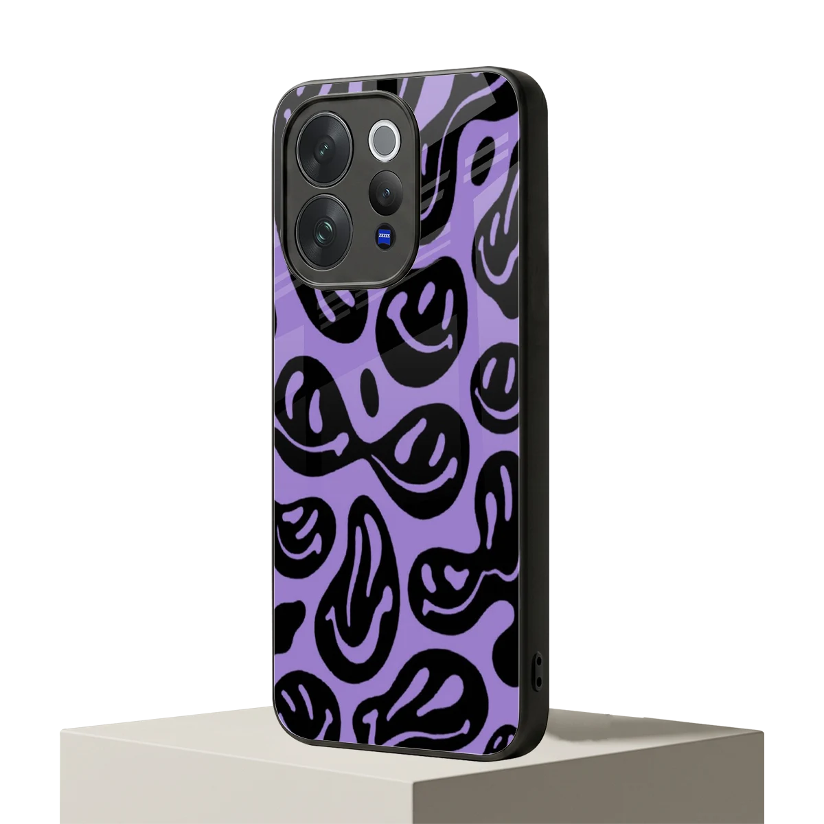 Acid Smiles Purple vivo v70 mobile cover | shockproof glass phone case