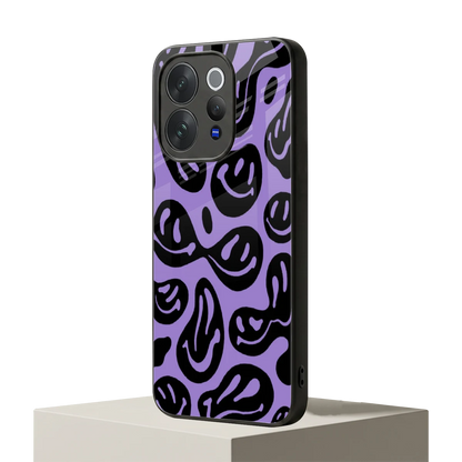 Acid Smiles Purple vivo v70 elite mobile cover | shockproof glass phone case