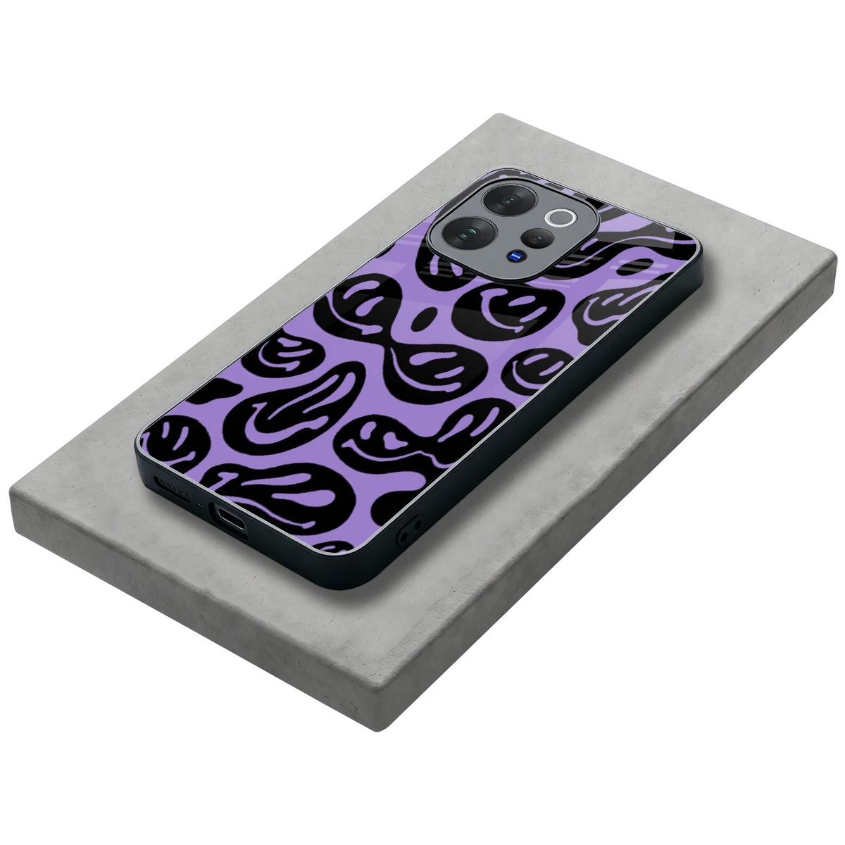 Acid Smiles Purple stylish phone case for vivo v70 elite | glossy glass and slim fit