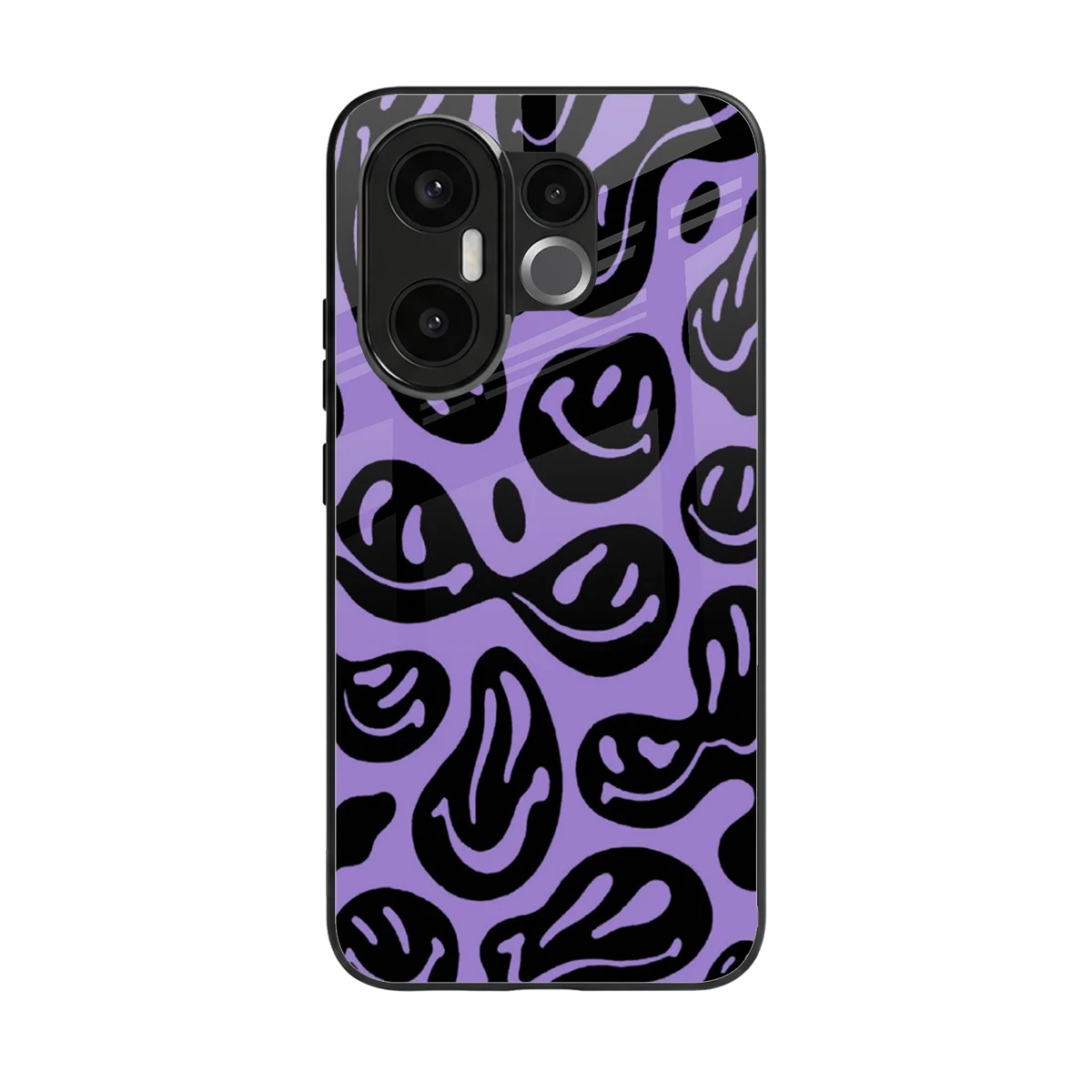 Acid Smiles Purple back phone cover | glass case for vivo x200 fe