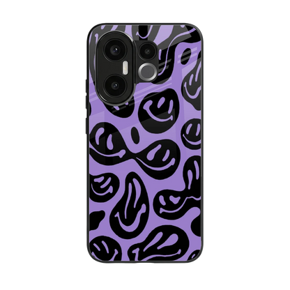 Acid Smiles Purple back phone cover | glass case for vivo x200 fe