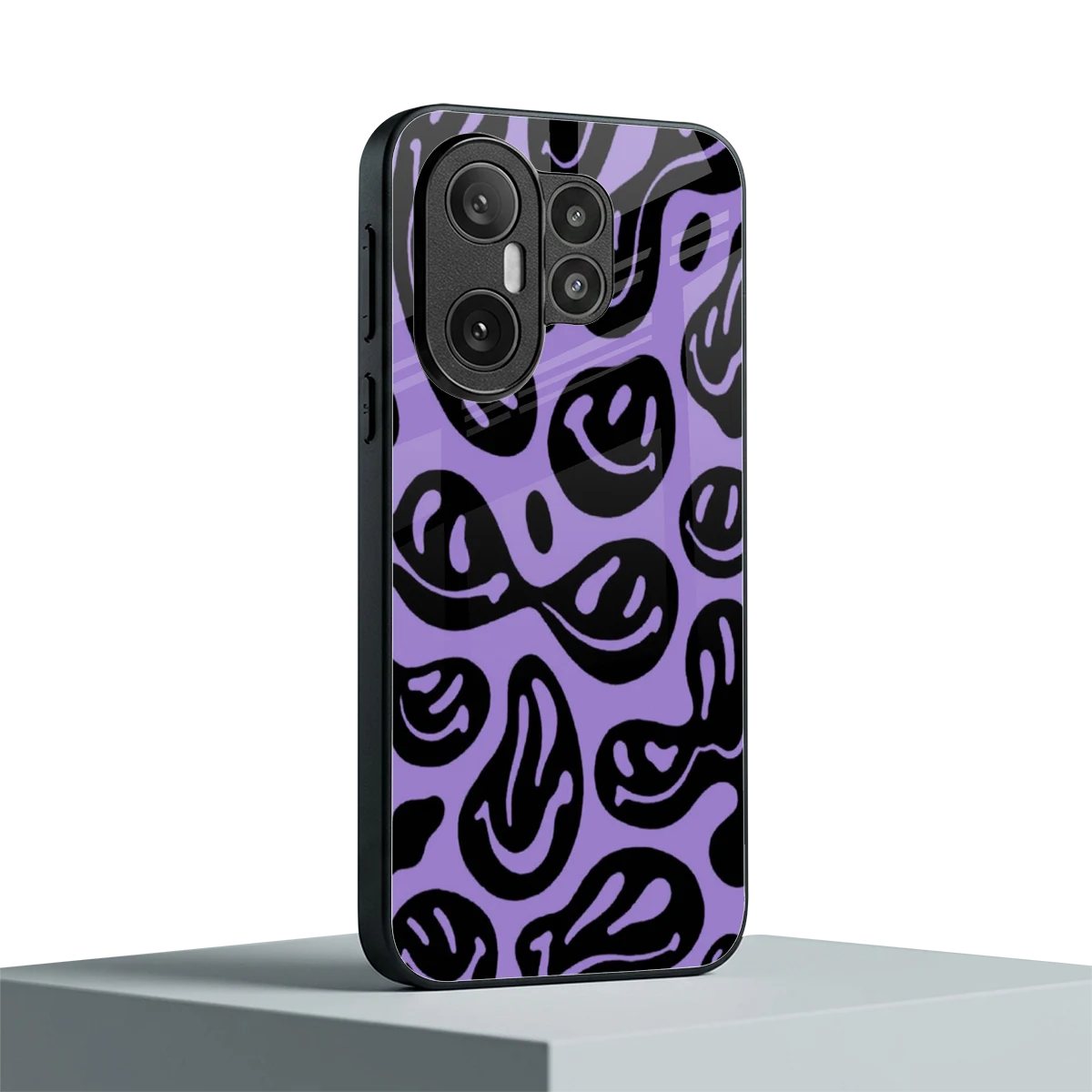 Acid Smiles Purple vivo x200 fe mobile cover | shockproof glass phone case