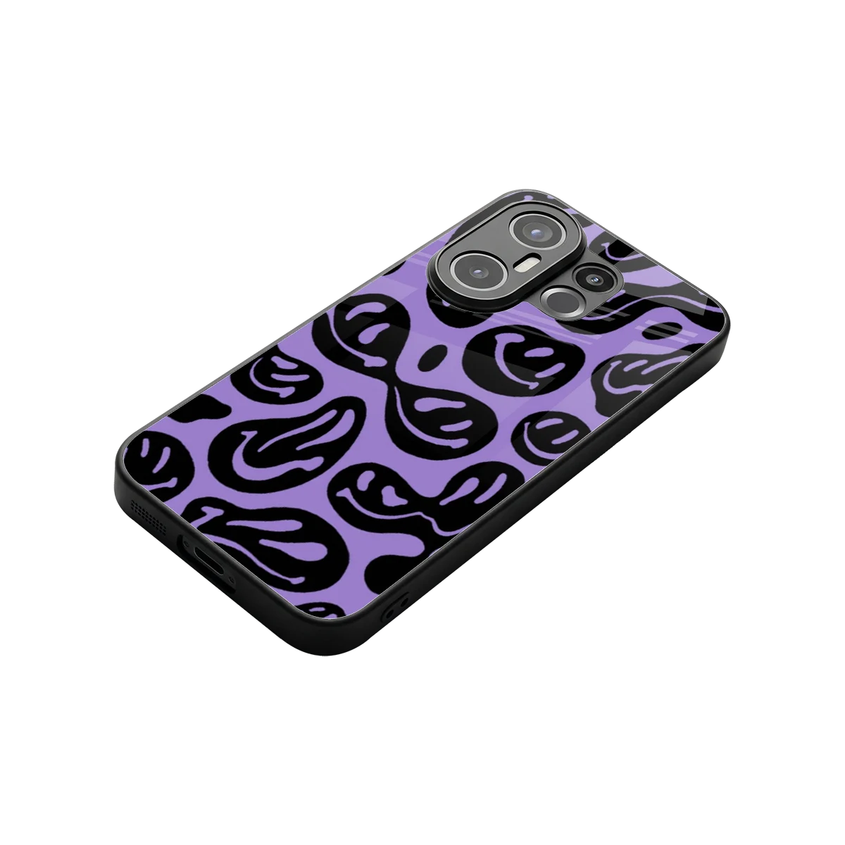Acid Smiles Purple stylish phone case for vivo x200 fe | glossy glass and slim fit