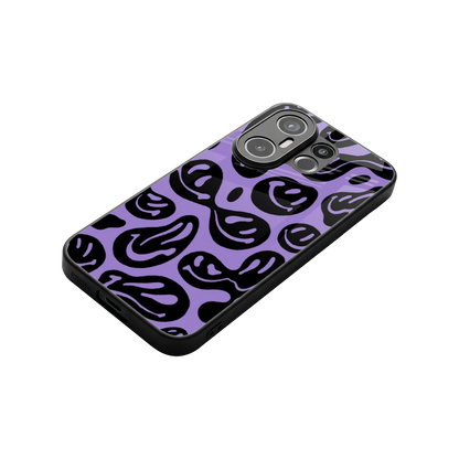 Acid Smiles Purple stylish phone case for vivo x200 fe | glossy glass and slim fit