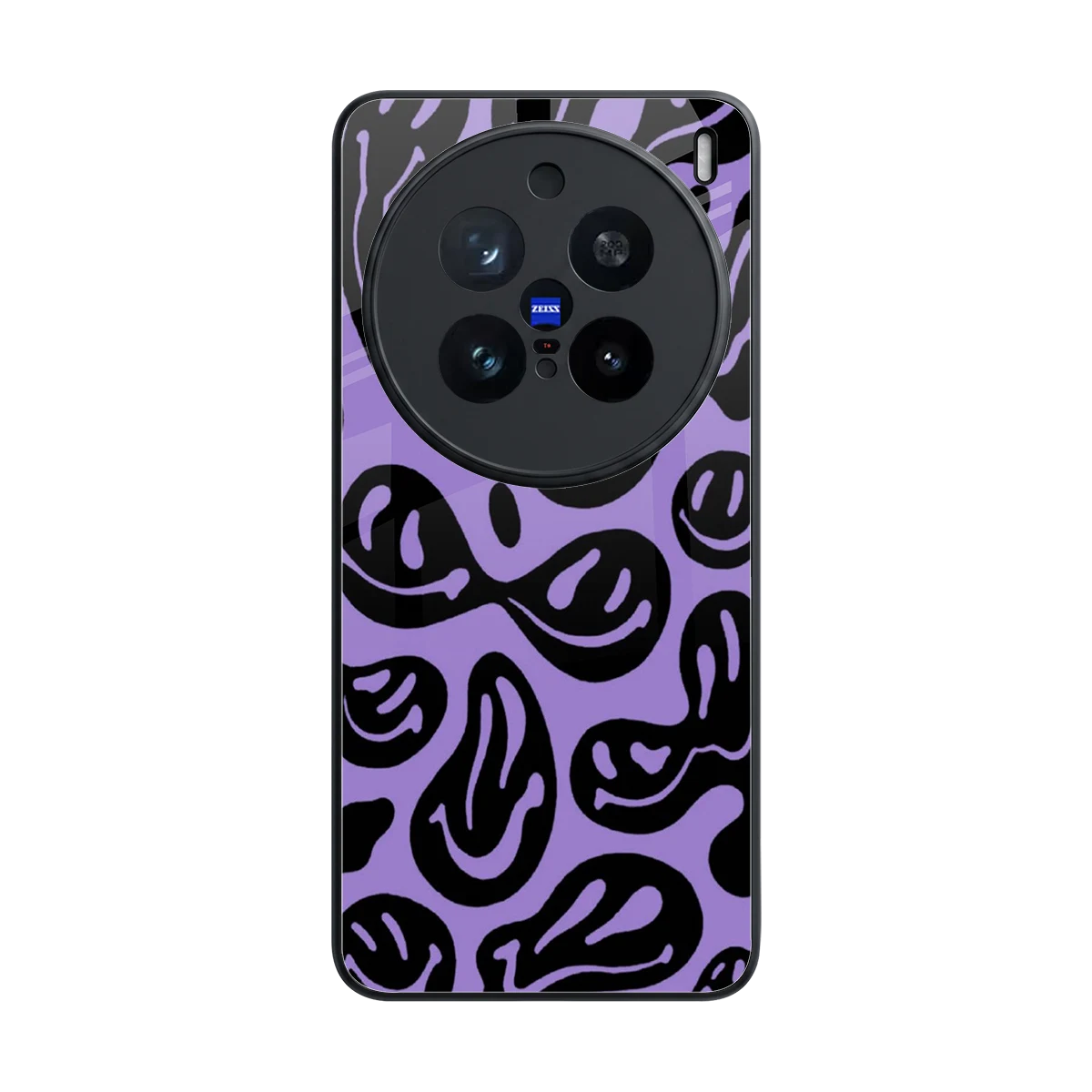 Acid Smiles Purple back phone cover | glass case for vivo x200 pro