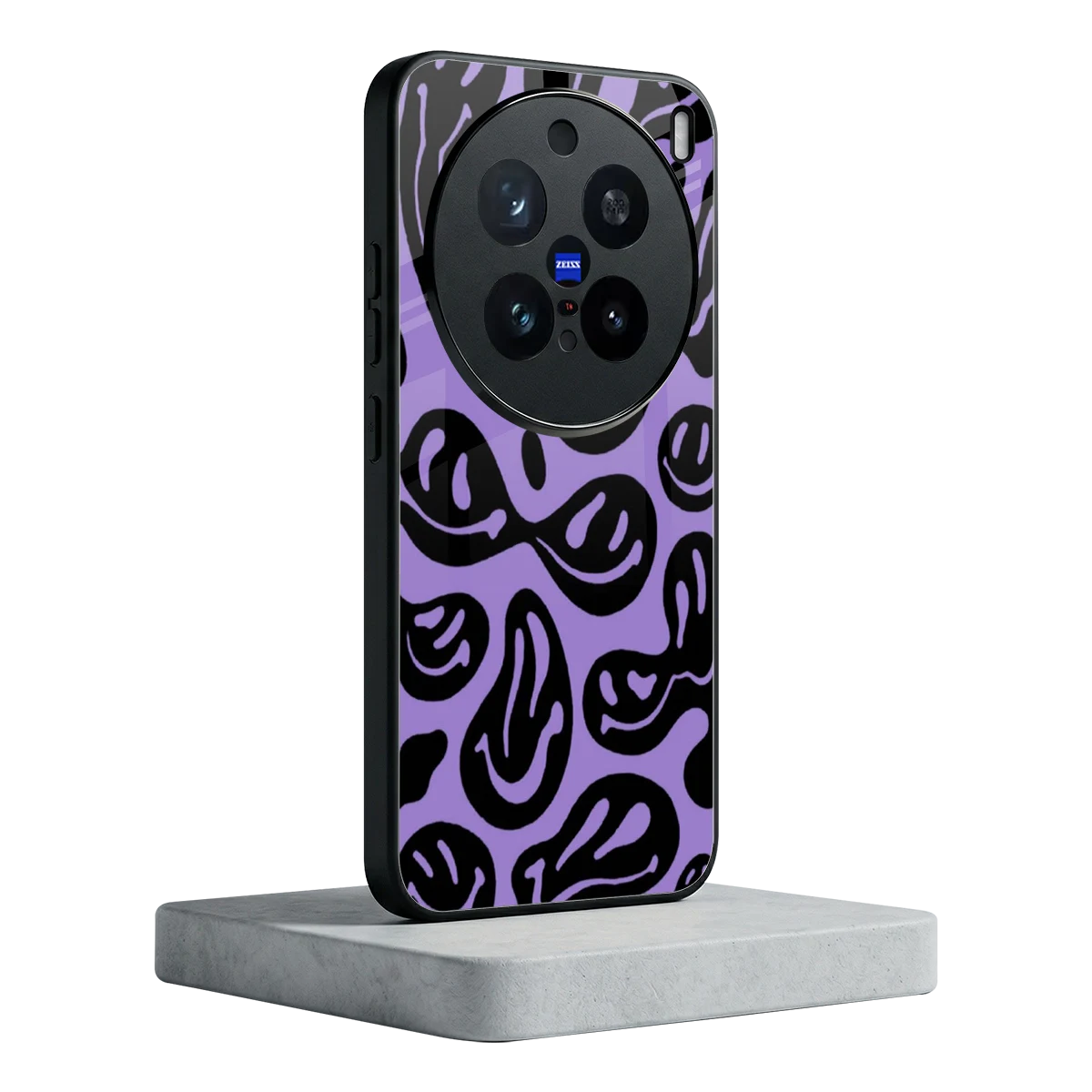 Acid Smiles Purple vivo x200 pro mobile cover | shockproof glass phone case