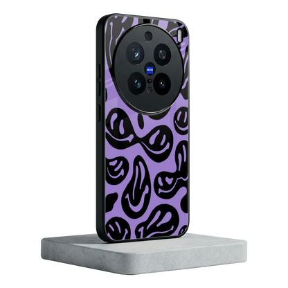 Acid Smiles Purple vivo x200 pro mobile cover | shockproof glass phone case