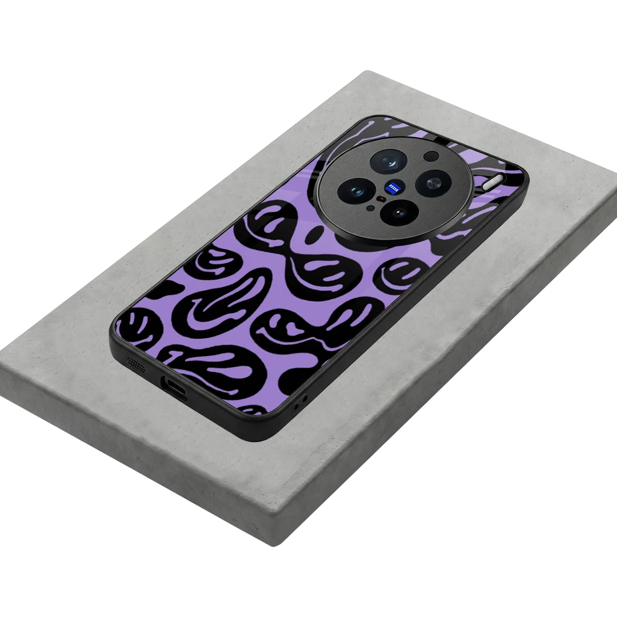 Acid Smiles Purple stylish phone case for vivo x200 pro | glossy glass and slim fit