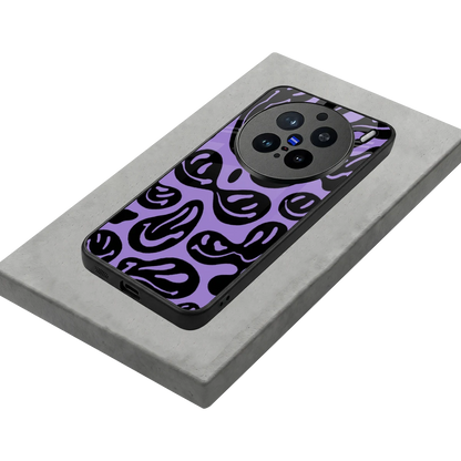 Acid Smiles Purple stylish phone case for vivo x200 pro | glossy glass and slim fit