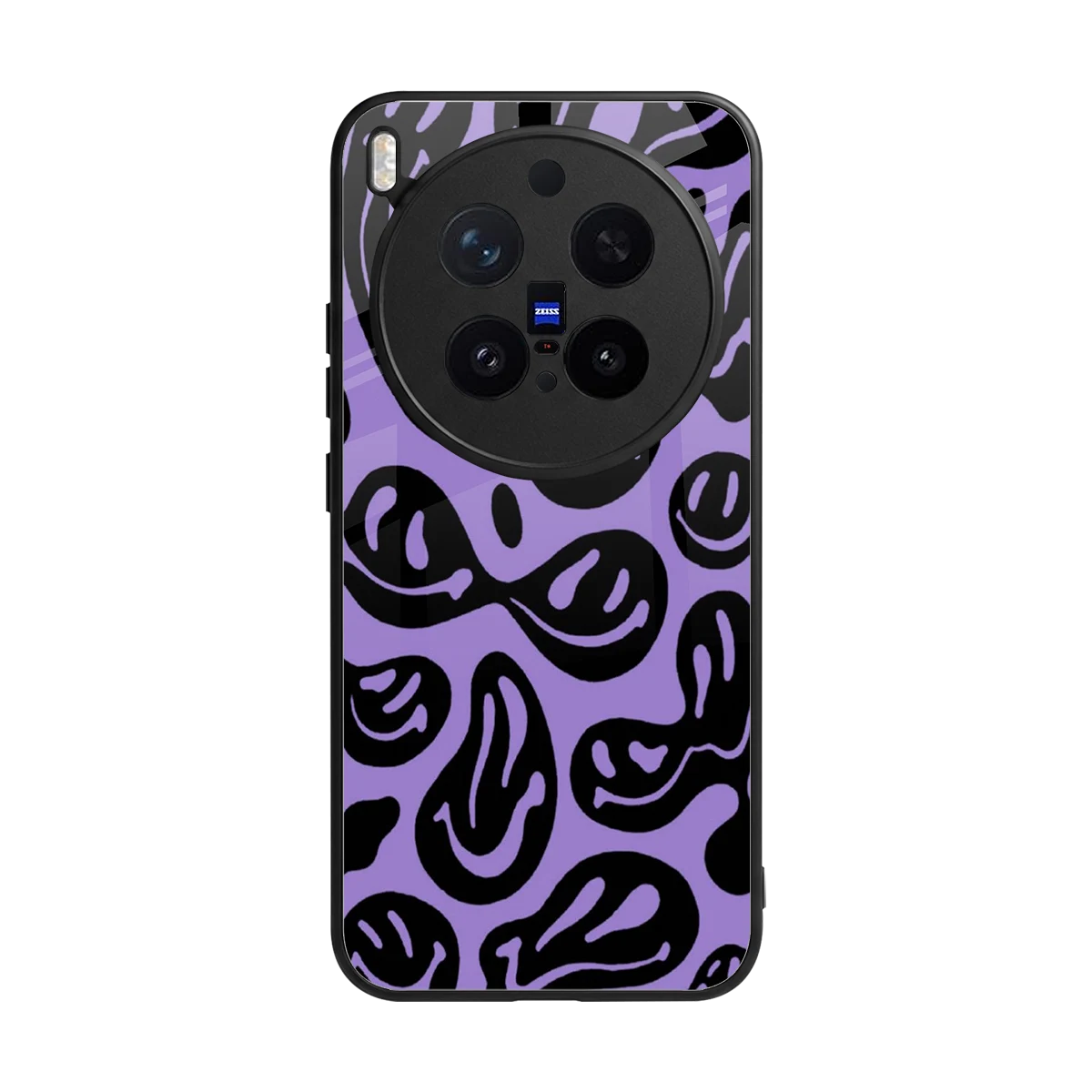 Acid Smiles Purple back phone cover | glass case for vivo x300 pro