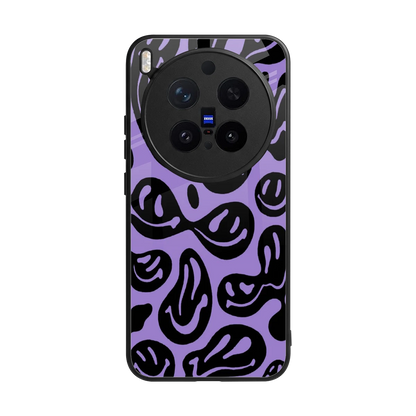 Acid Smiles Purple back phone cover | glass case for vivo x300 pro