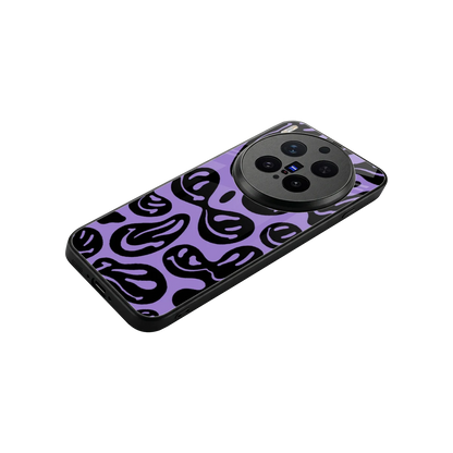 Acid Smiles Purple stylish phone case for vivo x300 pro | glossy glass and slim fit