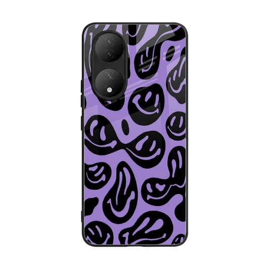 Acid Smiles Purple back phone cover | glass case for Vivo-y100