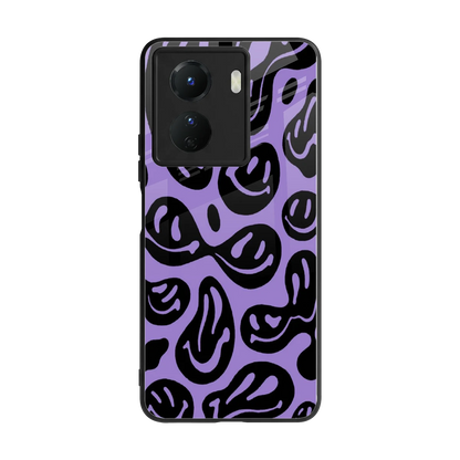 Acid Smiles Purple back phone cover | glass case for vivo y16