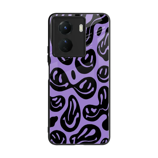 Acid Smiles Purple back phone cover | glass case for vivo y16