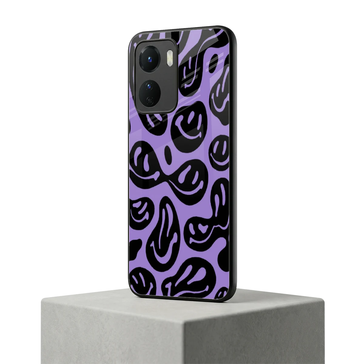 Acid Smiles Purple vivo y16 mobile cover | shockproof glass phone case