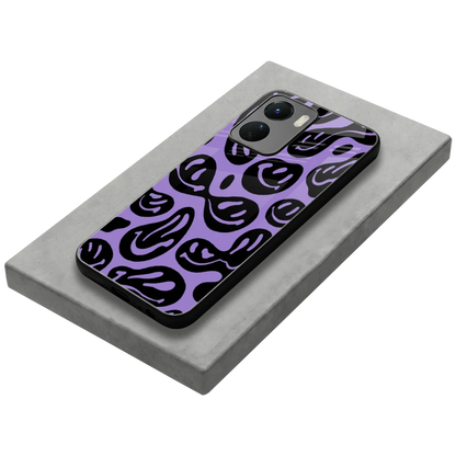 Acid Smiles Purple stylish phone case for vivo y16 | glossy glass and slim fit