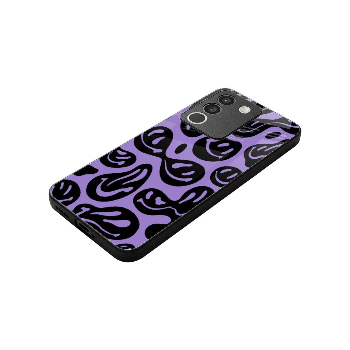 Acid Smiles Purple stylish phone case for vivo y200 5g | glossy glass and slim fit