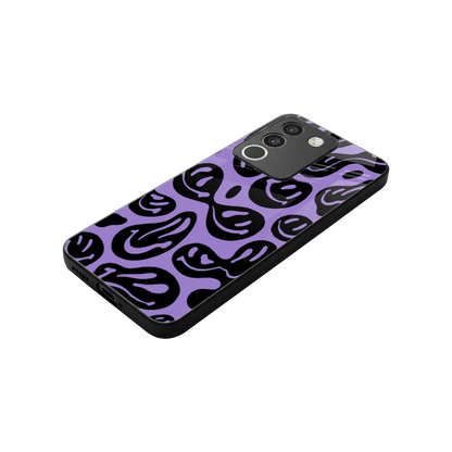 Acid Smiles Purple stylish phone case for vivo y200 5g | glossy glass and slim fit