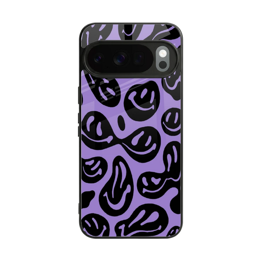 Acid Smiles Purple back phone cover | glass case for google pixel 10 pro
