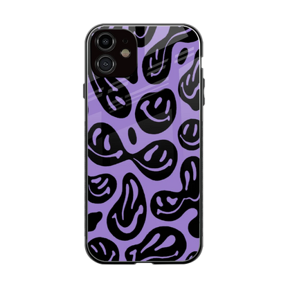 Acid Smiles Purple back phone cover | glass case for iphone 12
