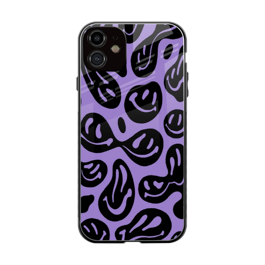 Acid Smiles Purple back phone cover | glass case for iphone 12