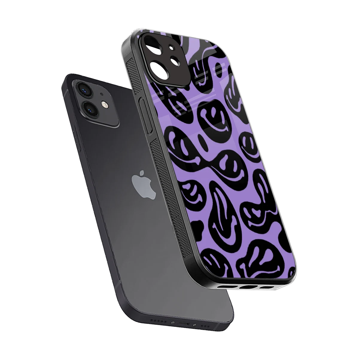 Acid Smiles Purple sleek iphone 11 cover with tempered glass back and TPU edges