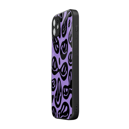 Acid Smiles Purple iphone 12 mobile cover | shockproof glass phone case