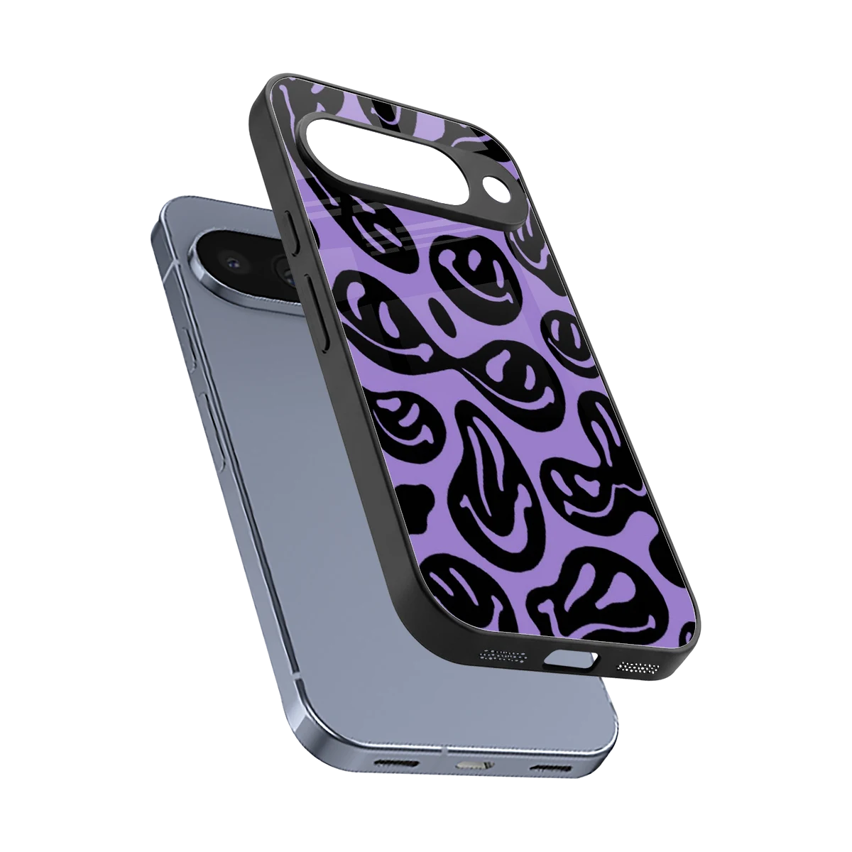 Acid Smiles Purple sleek google pixel 10 cover with tempered glass back and TPU edges