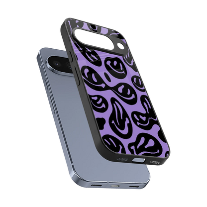 Acid Smiles Purple sleek google pixel 10 cover with tempered glass back and TPU edges