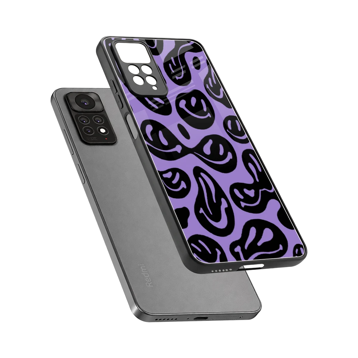 Acid Smiles Purple sleek redmi note 11 pro cover with tempered glass back and TPU edges