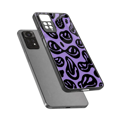Acid Smiles Purple sleek redmi note 11 pro cover with tempered glass back and TPU edges